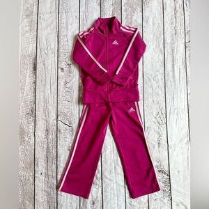 Adidas Kids Pink-Magenta Track Suit - 5T